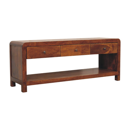 Tropea Solid Mango Wood TV Media Unit 3 Drawers and Shelf