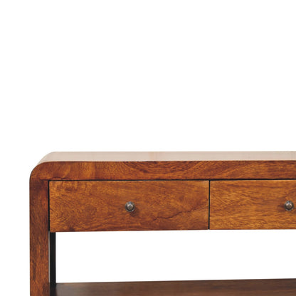 Tropea Solid Mango Wood TV Media Unit 3 Drawers and Shelf