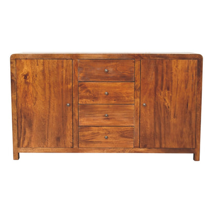 Tropea Solid Mango Wood Storage Sideboard 4 Drawers 2 Doors