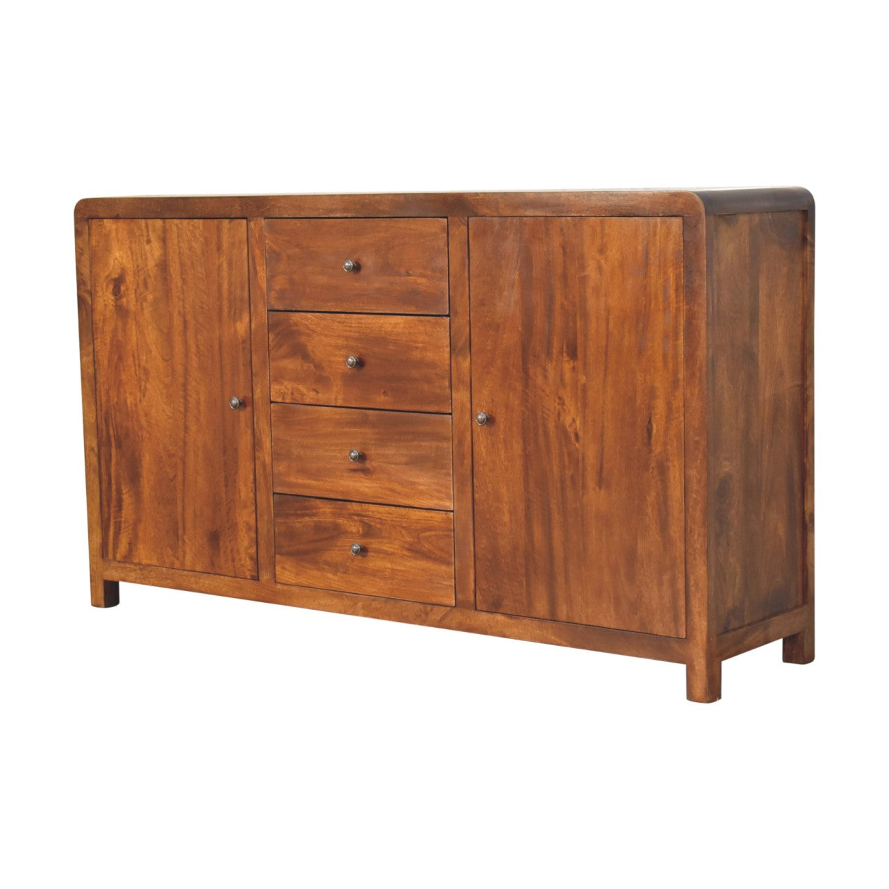 Tropea Solid Mango Wood Storage Sideboard 4 Drawers 2 Doors