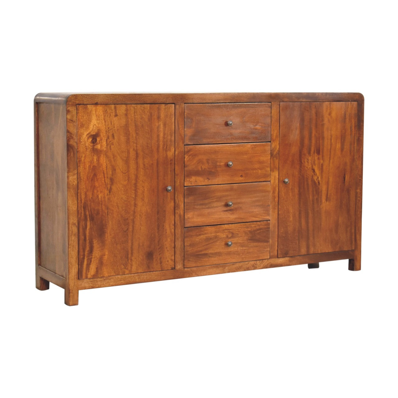 Tropea Solid Mango Wood Storage Sideboard 4 Drawers 2 Doors