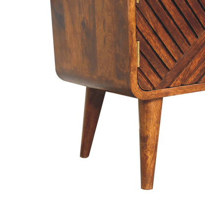 Todi Boucle Carved Mango Wood Cotton and Yarn Telephone Table