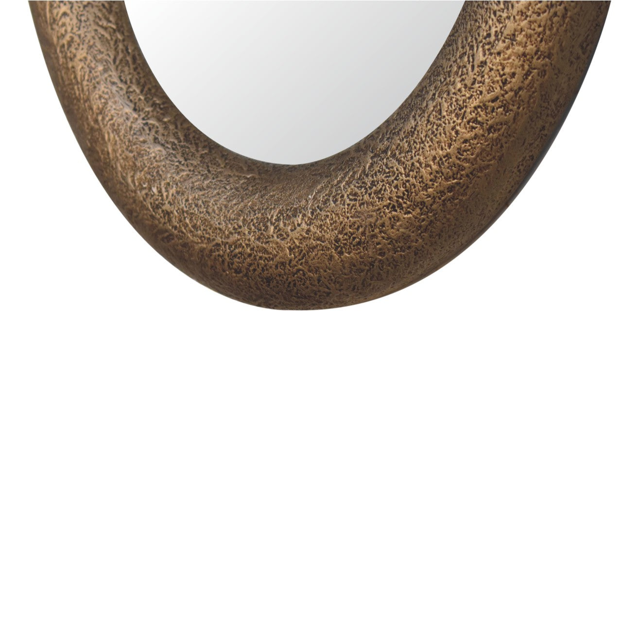 Perugia Round Mango Wood Hammered Wall Mirror