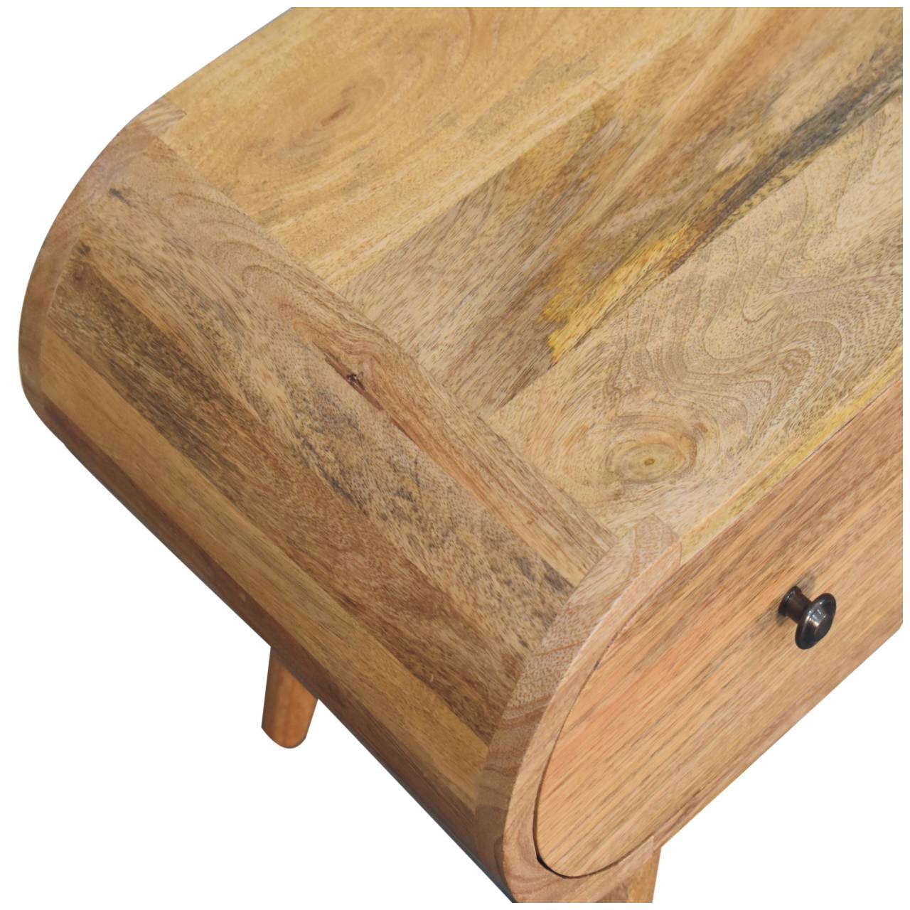 Rimmini Natural Oval Timber Wood Circular TV Media Unit