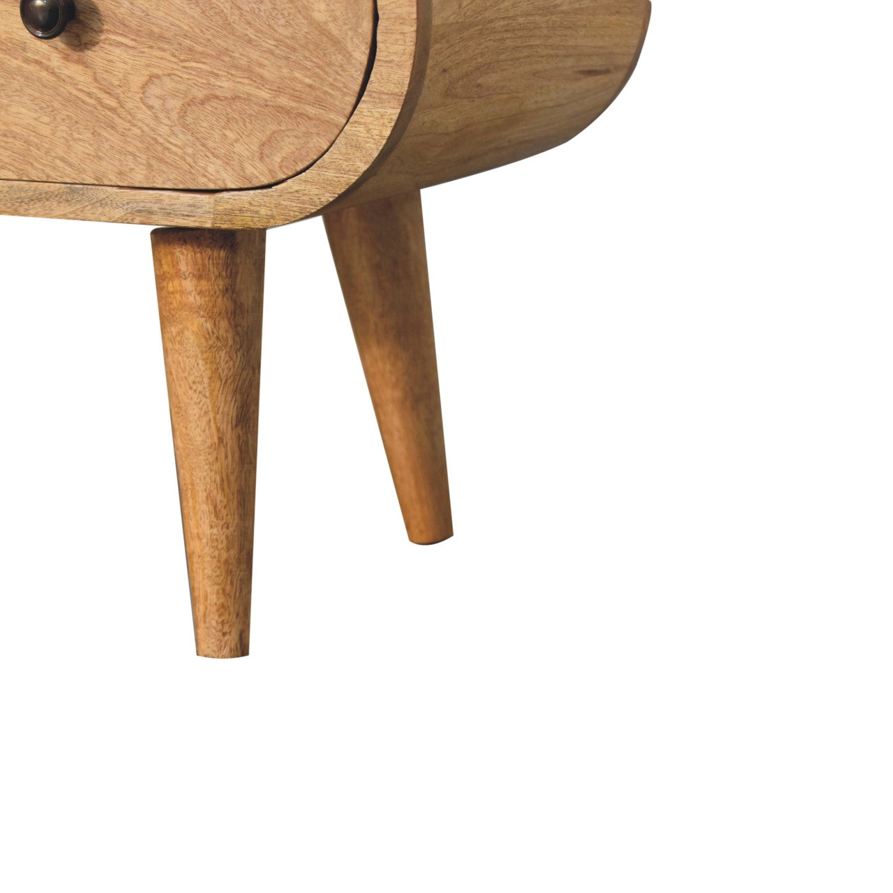 Rimmini Natural Oval Timber Wood Circular TV Media Unit