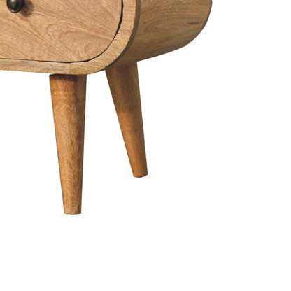Rimmini Natural Oval Timber Wood Circular TV Media Unit