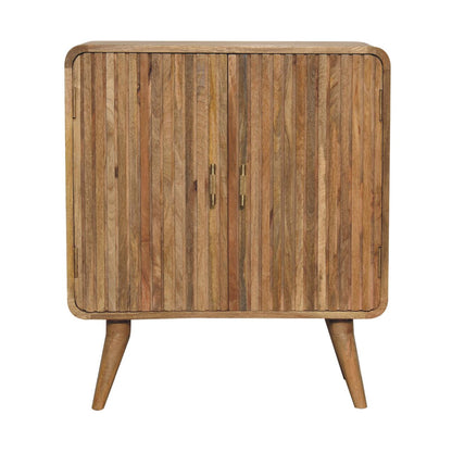 Puglia Mango Wood T-bar Ridged 2 Door Cabinet