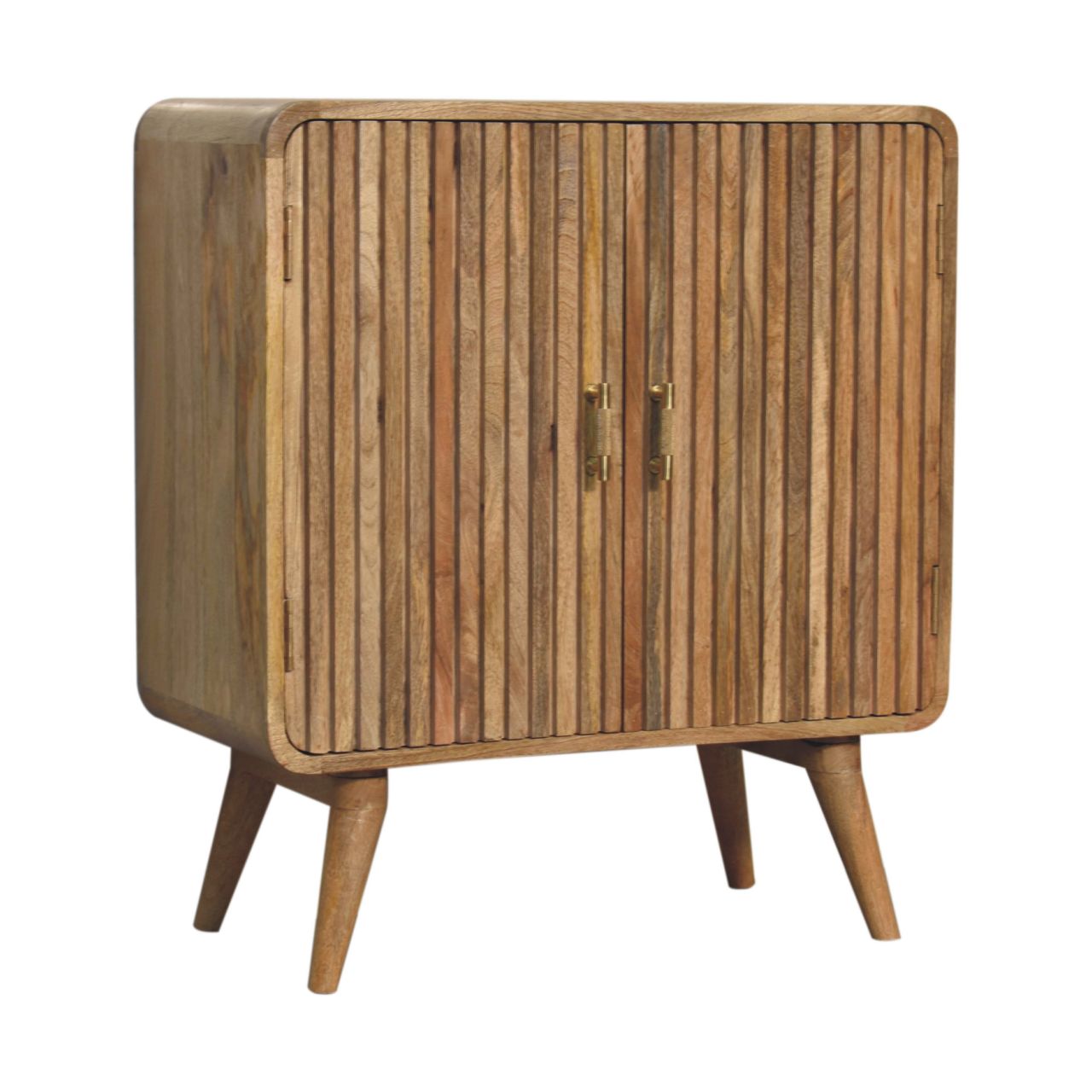 Puglia Mango Wood T-bar Ridged 2 Door Cabinet