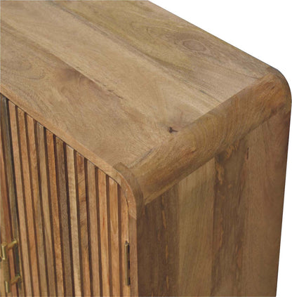 Puglia Mango Wood T-bar Ridged 2 Door Cabinet
