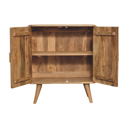 Puglia Mango Wood T-bar Ridged 2 Door Cabinet