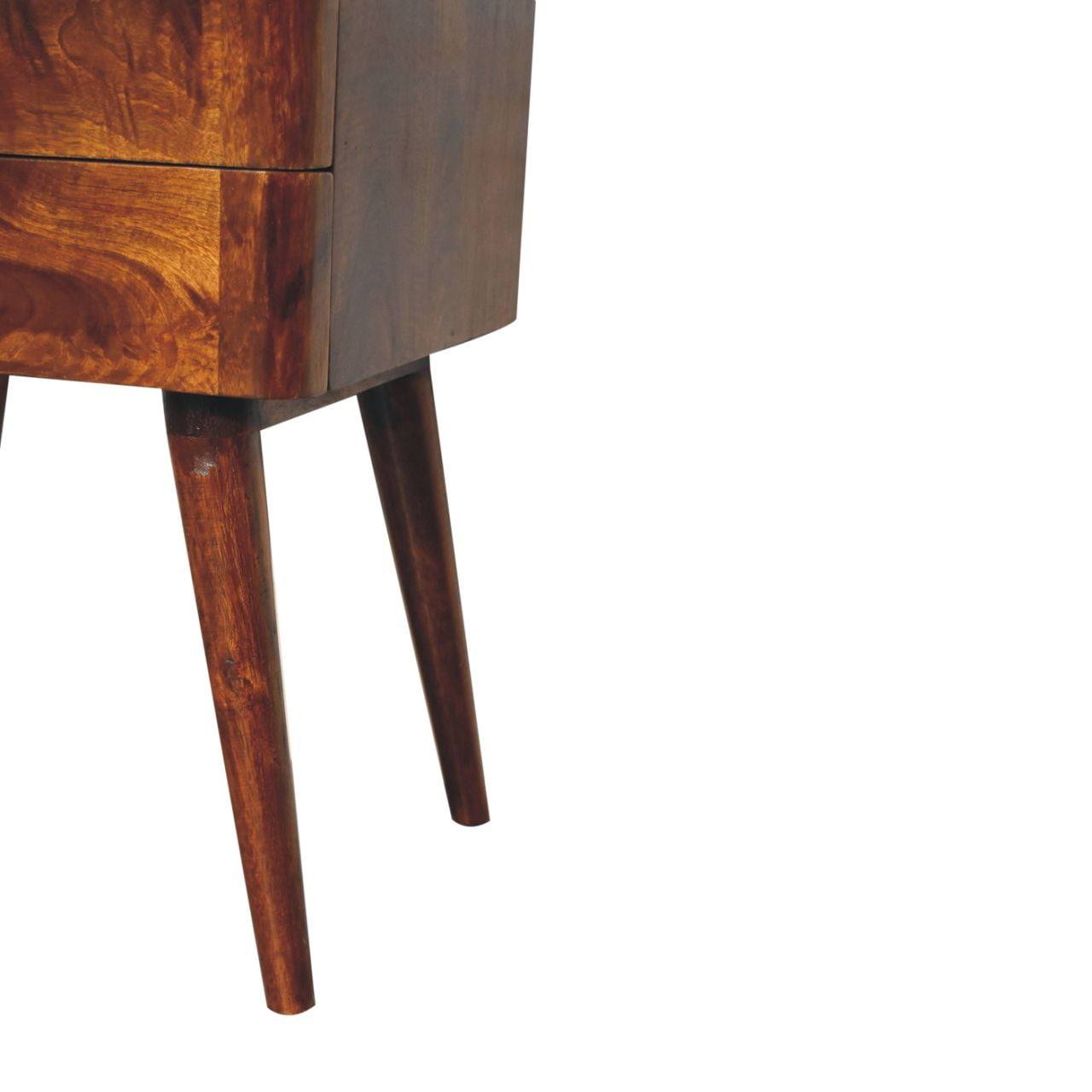 Lucca Chestnut T-Bar Mango Wood Bedside Table with Drawer