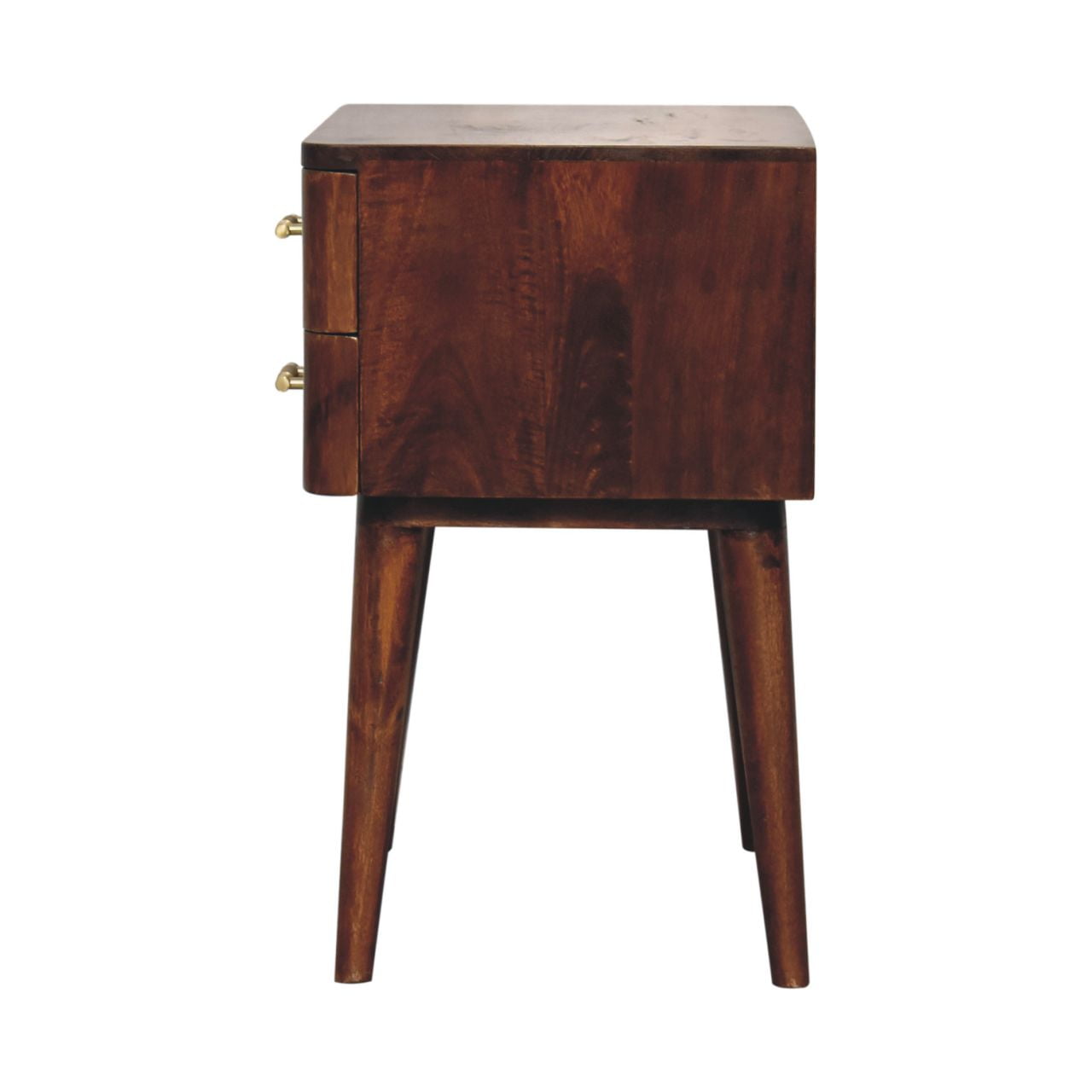Lucca Chestnut T-Bar Mango Wood Bedside Table with Drawer