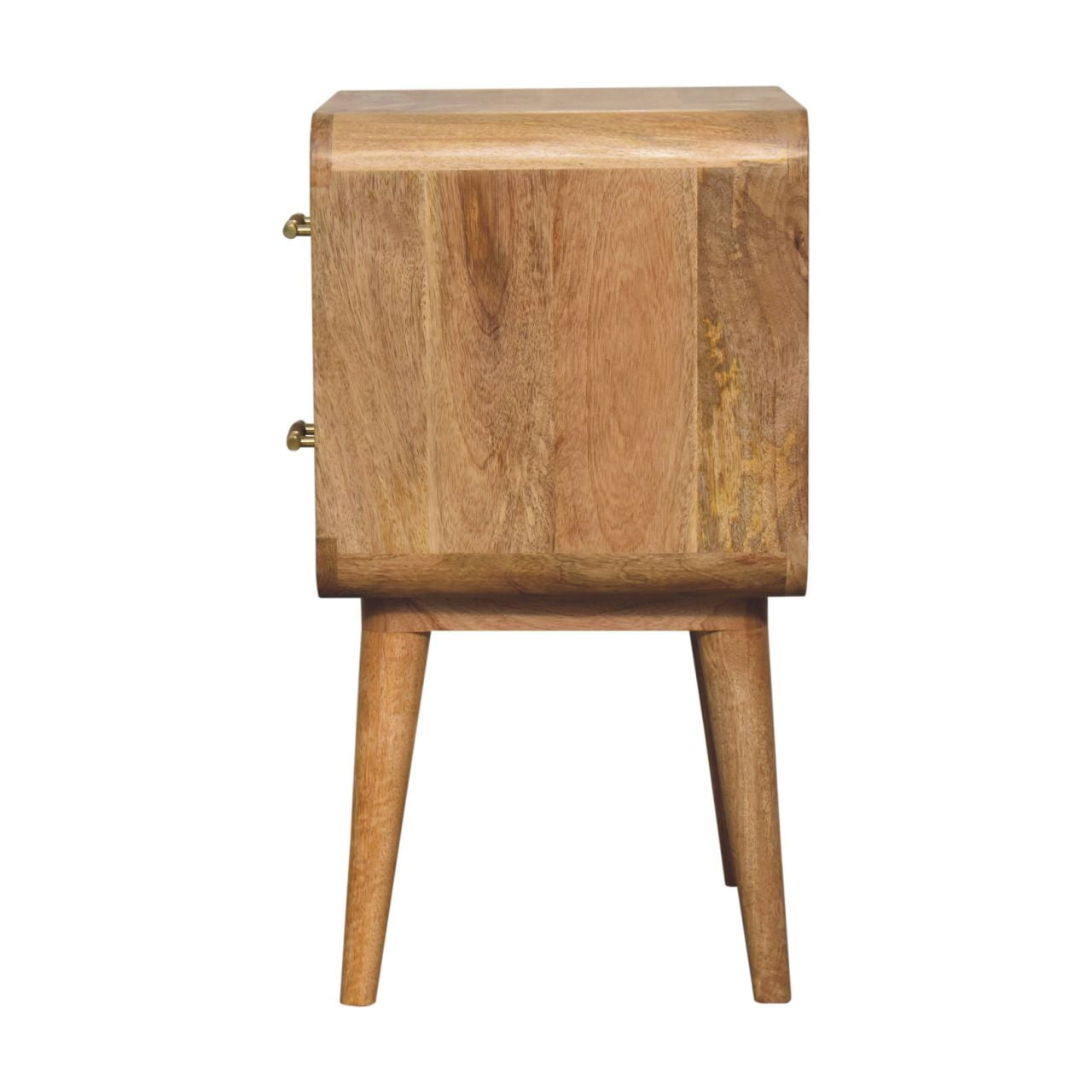 Puglia Mango Wood T-Bar Ridged Bedside Table