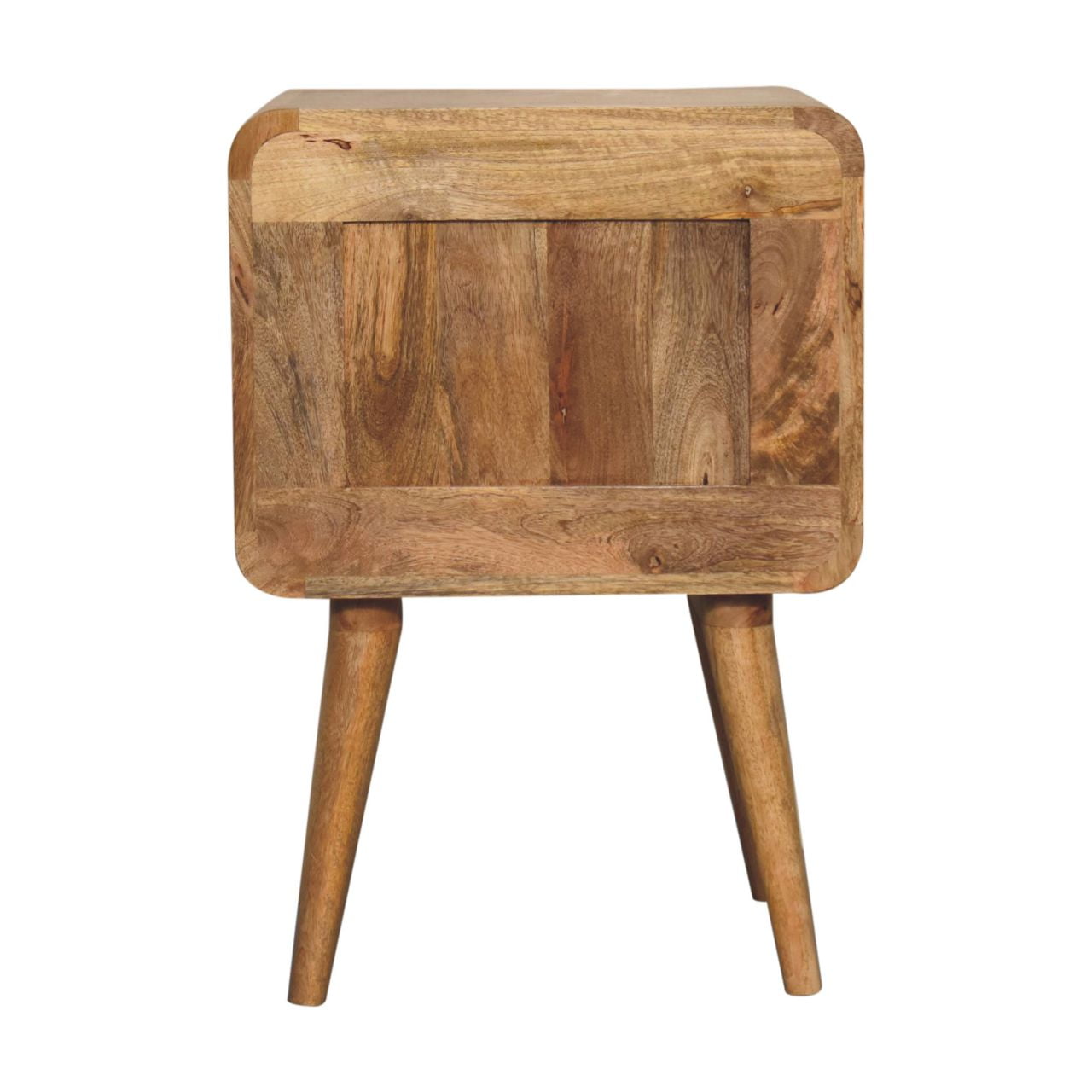 Puglia Mango Wood T-Bar Ridged Bedside Table