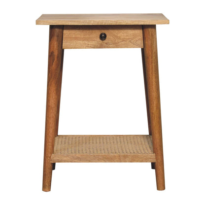 Pisa Solid Mango Wood Woven End Table
