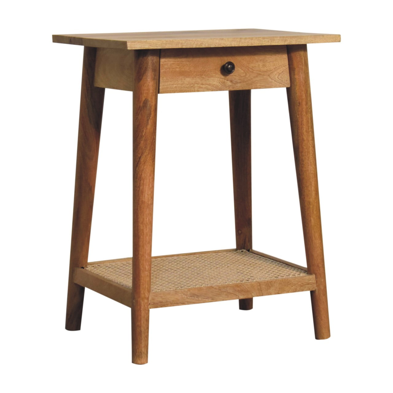 Pisa Solid Mango Wood Woven End Table