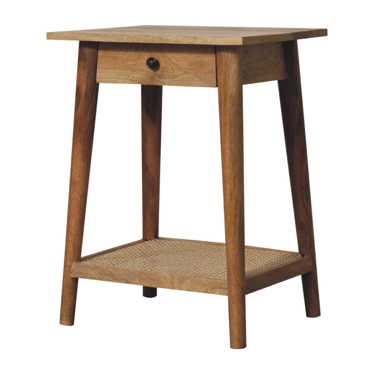 Pisa Solid Mango Wood Woven End Table