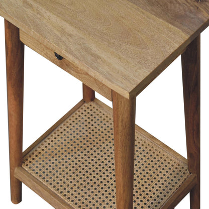 Pisa Solid Mango Wood Woven End Table