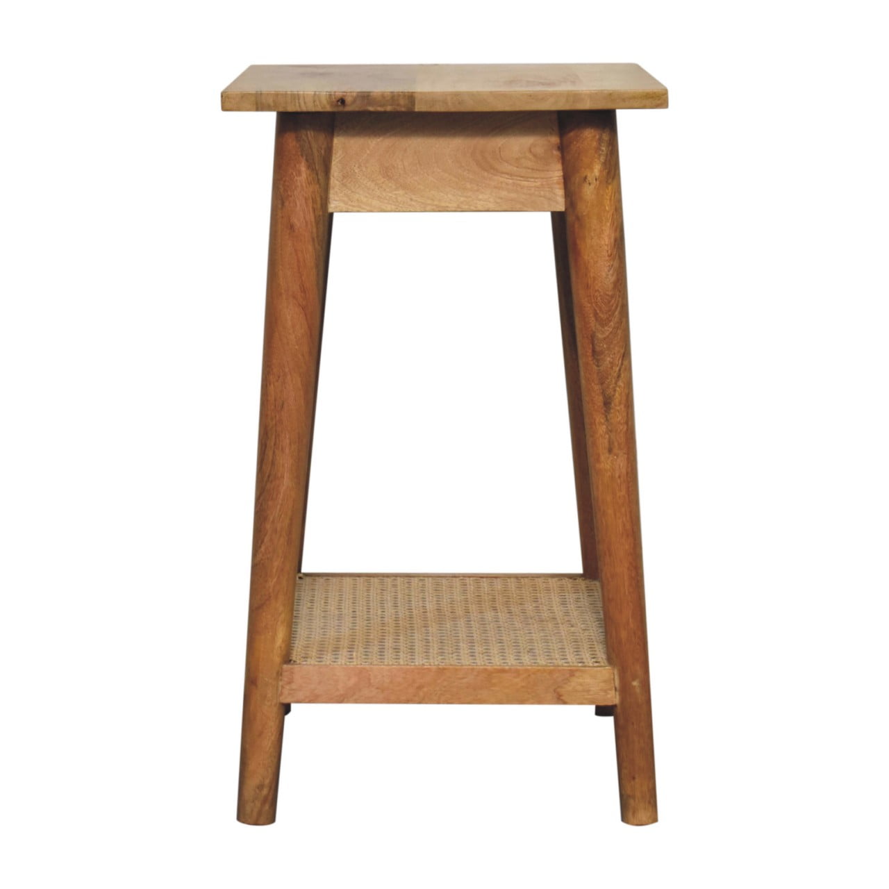 Pisa Solid Mango Wood Woven End Table