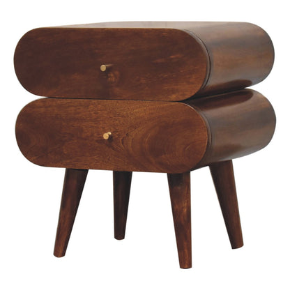 Brescia Bubble Chestnut Mango Wood Bedside table