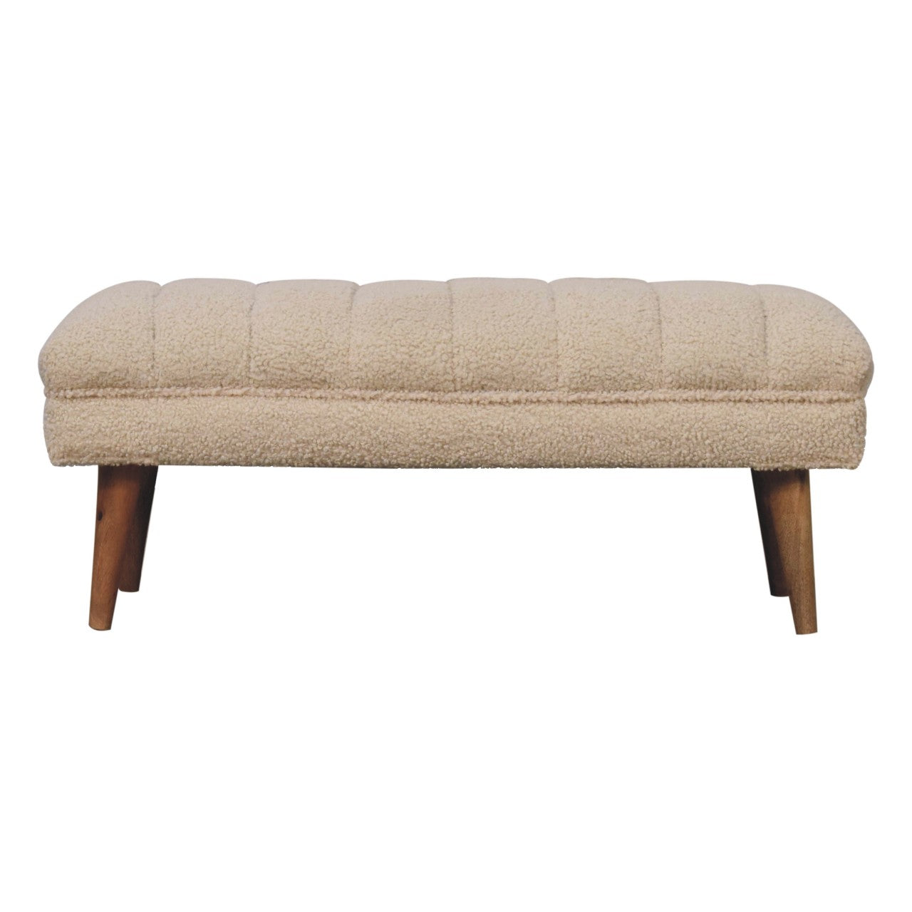 Parma Cream Boucle Puffer Bench