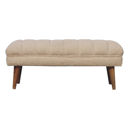 Parma Cream Boucle Puffer Bench
