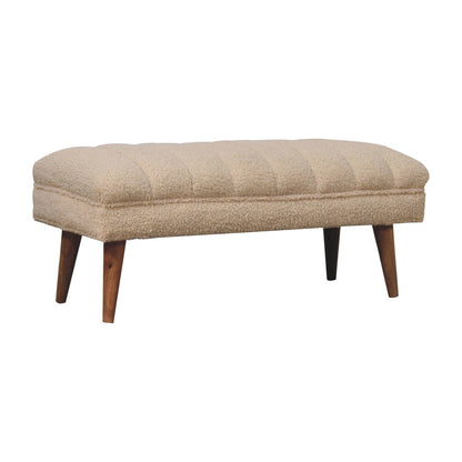 Parma Cream Boucle Puffer Bench
