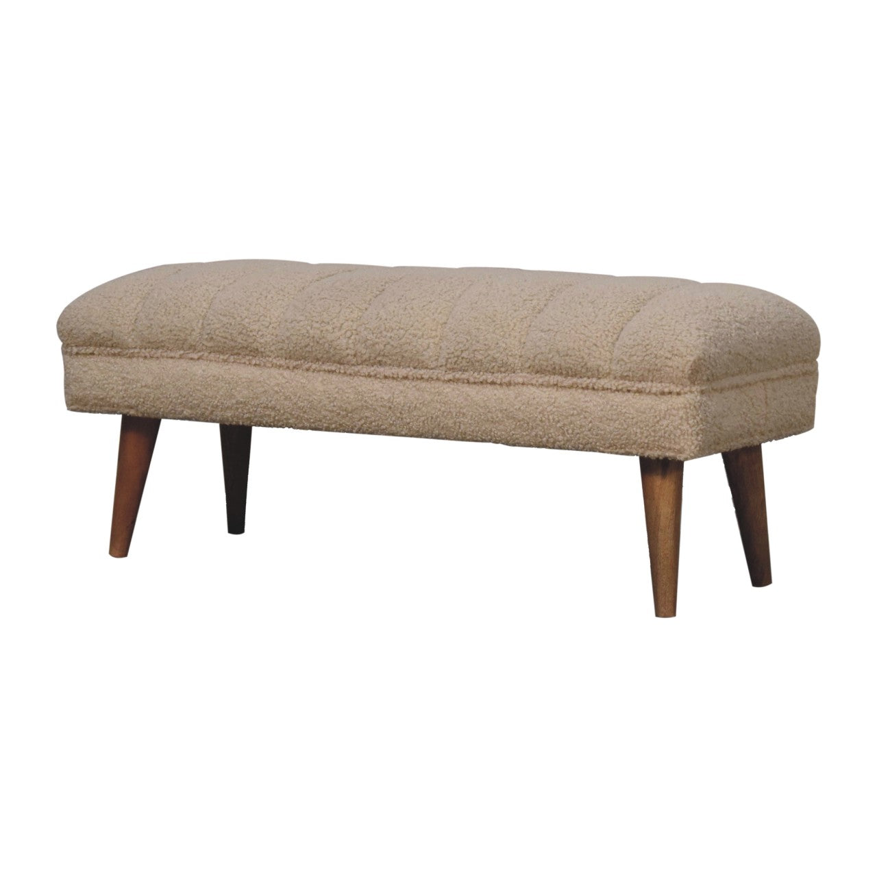 Parma Cream Boucle Puffer Bench