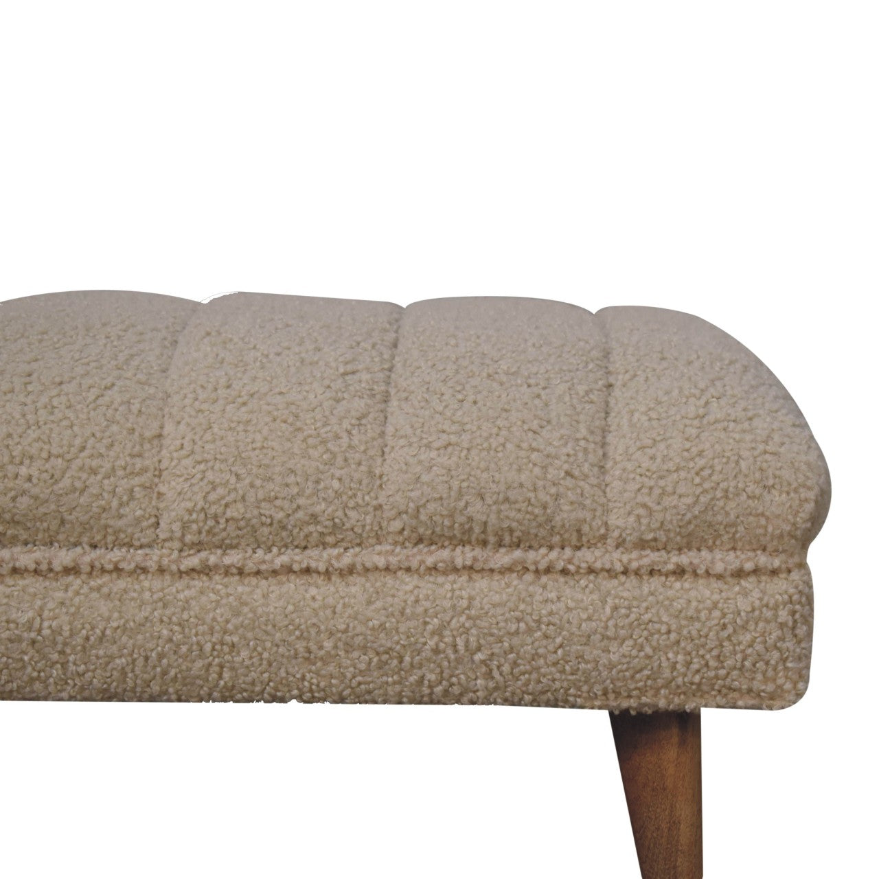 Parma Cream Boucle Puffer Bench