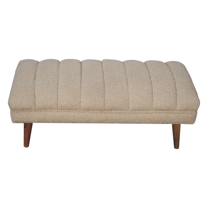 Parma Cream Boucle Puffer Bench