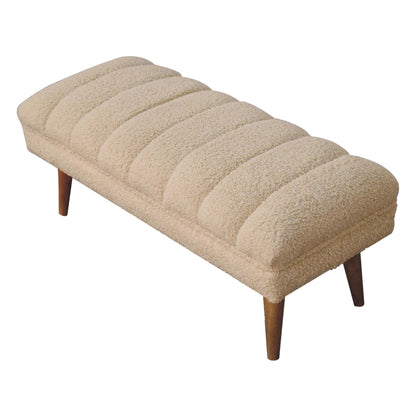 Parma Cream Boucle Puffer Bench
