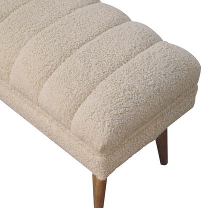 Parma Cream Boucle Puffer Bench