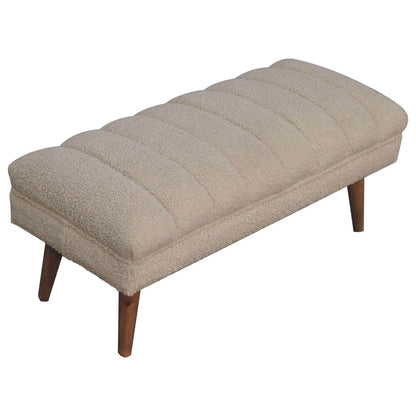 Parma Cream Boucle Puffer Bench