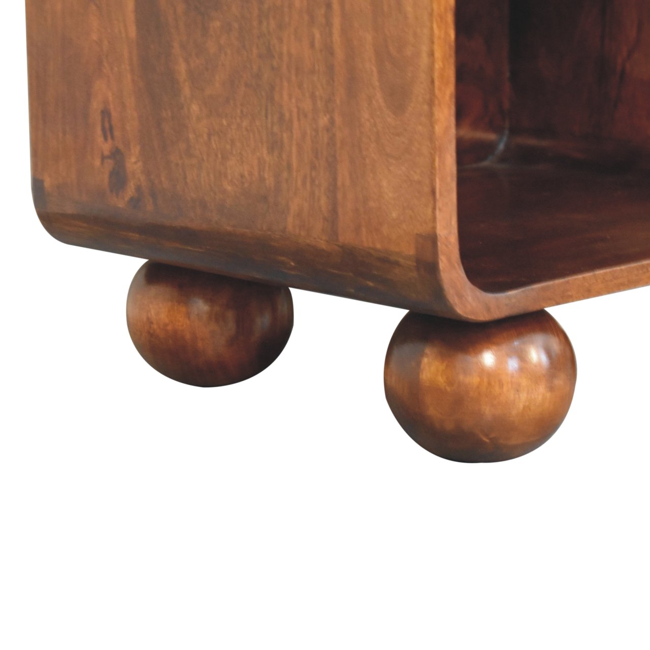 Como Chestnut Open Woven Bedside Table with Drawer