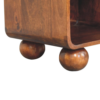 Como Chestnut Open Woven Bedside Table with Drawer