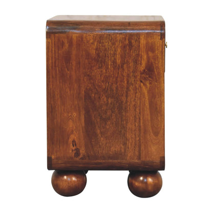 Como Chestnut Open Woven Bedside Table with Drawer