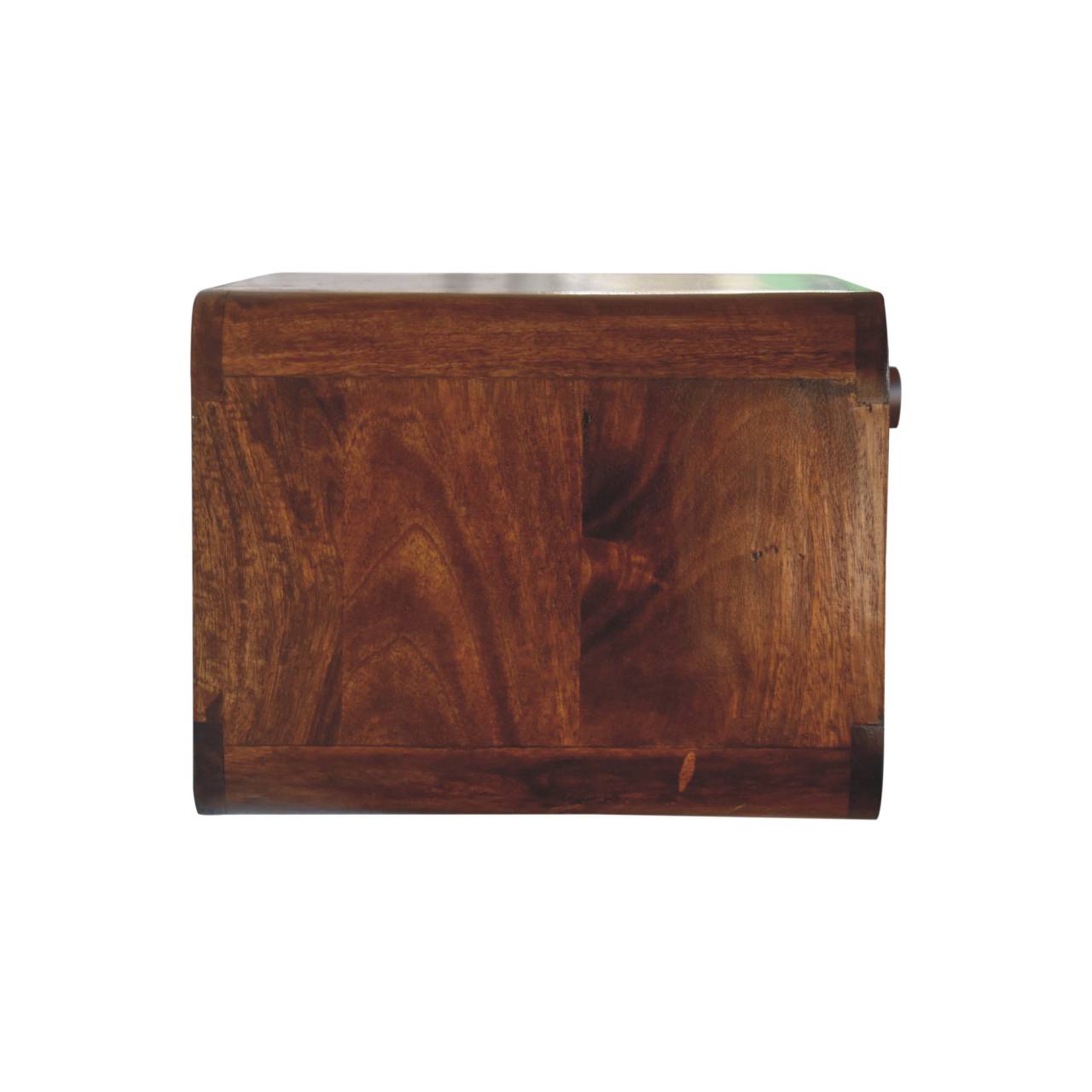 Como Chestnut Wall Mounted Open Woven Bedside Table with Drawer