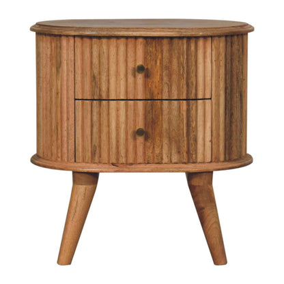 Lecco Natural Mango Wood Nordic Bedside Table