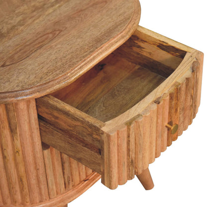Lecco Natural Mango Wood Nordic Bedside Table