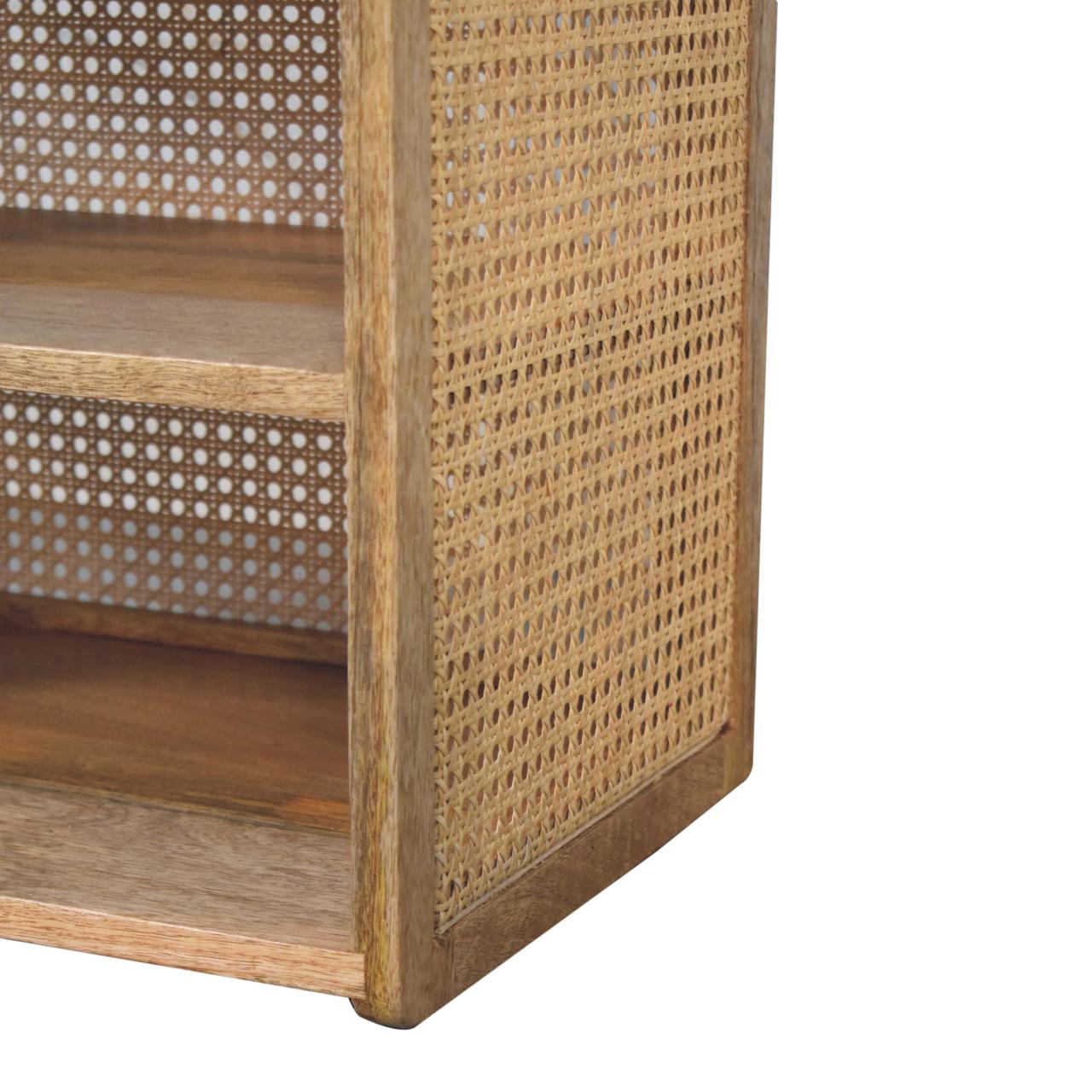 Orta Natural Mango Wood T-Bar Bedside Table with Drawer