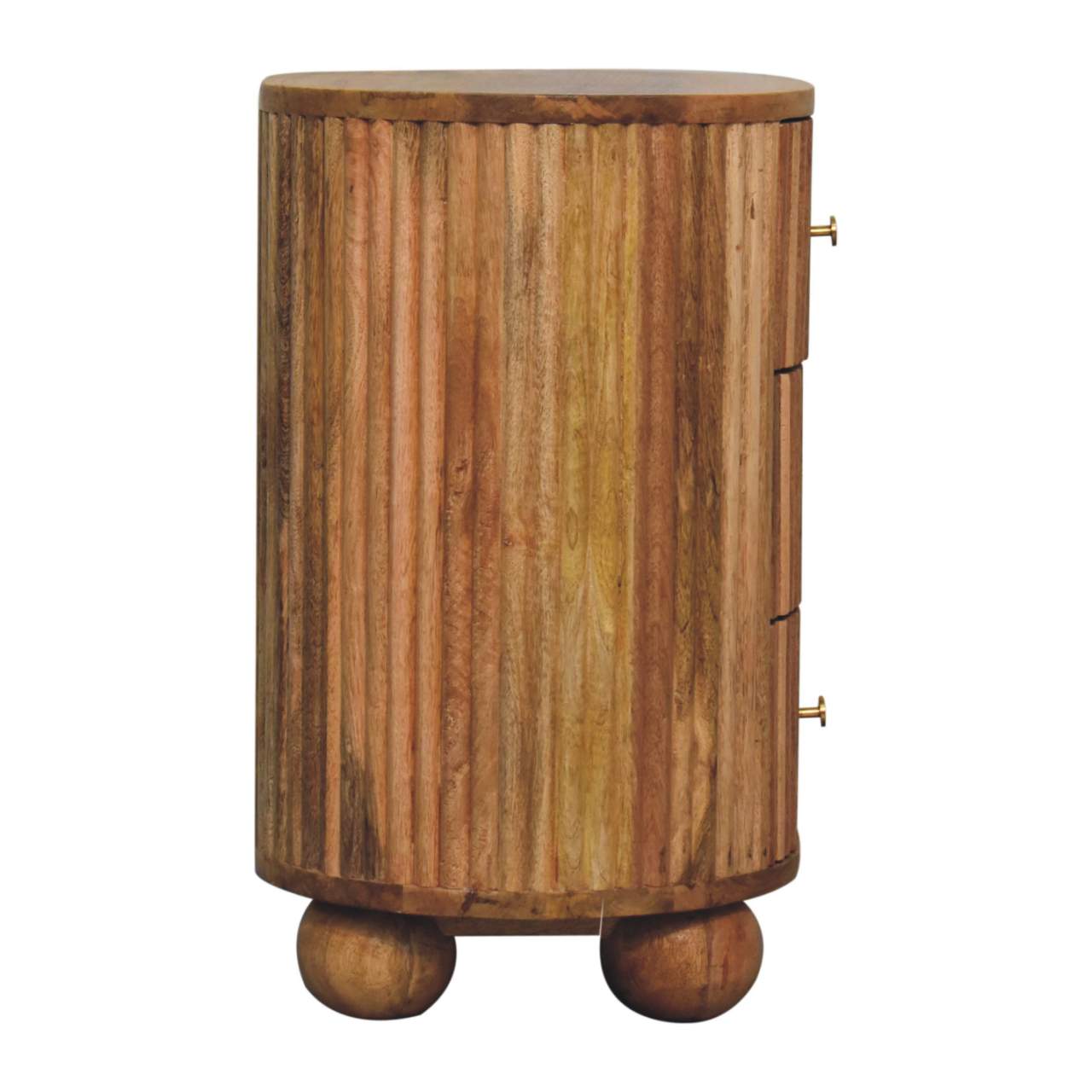 Lecco Natura Mango Wood 3 Drawer Bedside Table