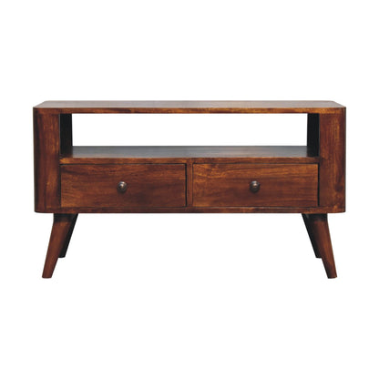 Peschiera TV Media Cabinet with Drawers Solid Wood Chestnut Mango Wood