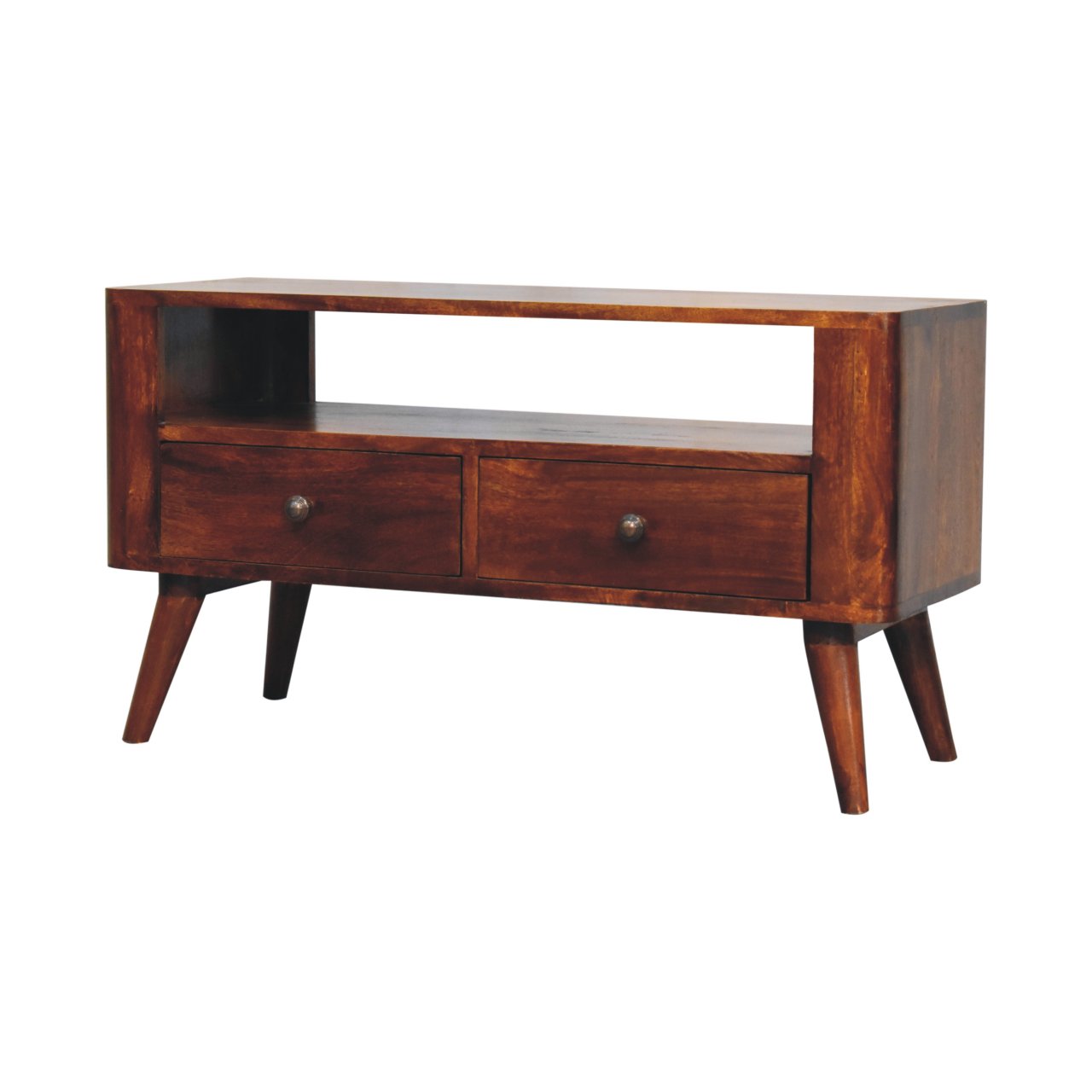 Peschiera TV Media Cabinet with Drawers Solid Wood Chestnut Mango Wood