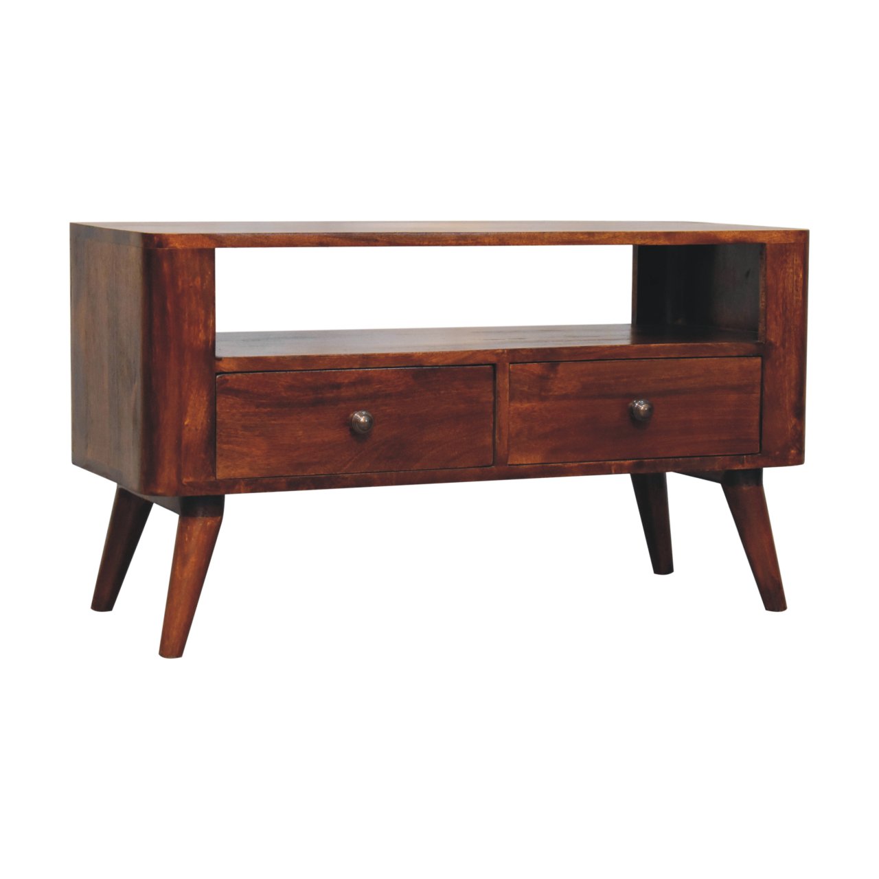 Peschiera TV Media Cabinet with Drawers Solid Wood Chestnut Mango Wood