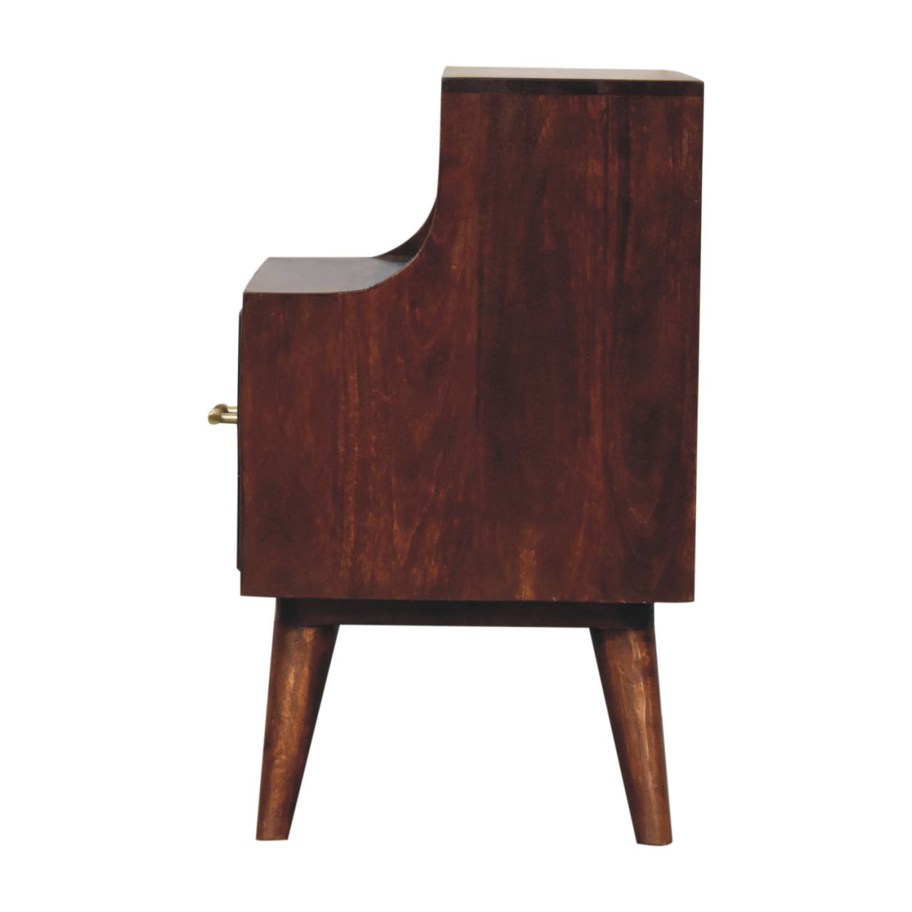 Cortona Antique Mango Wood Raised Back Bedside Table