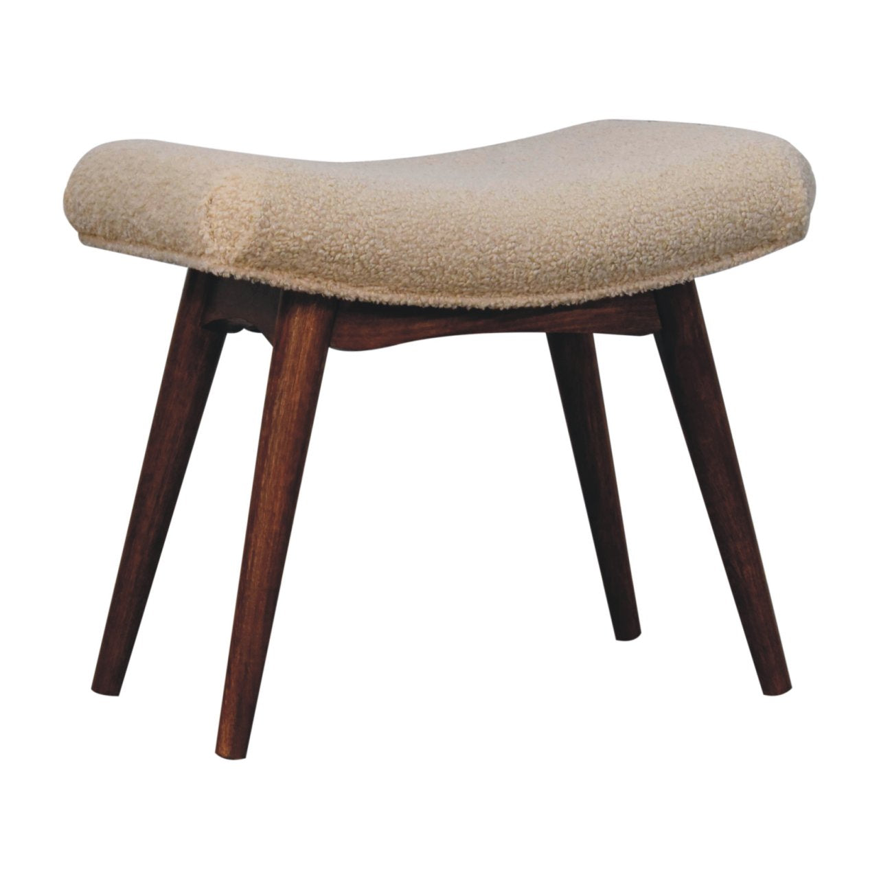 Bolzano Caramel Boucle Cream Curved Bench