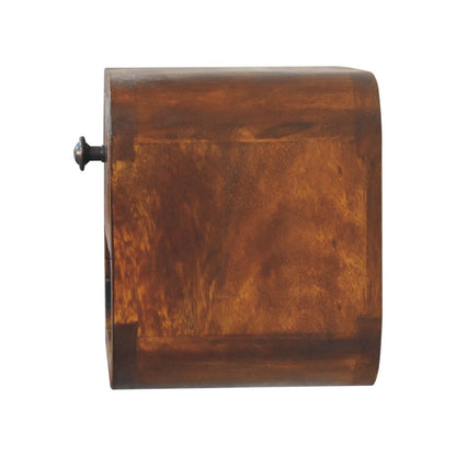 Cagliari Small Mini Curved Chestnut Bedside Table with Open Slot
