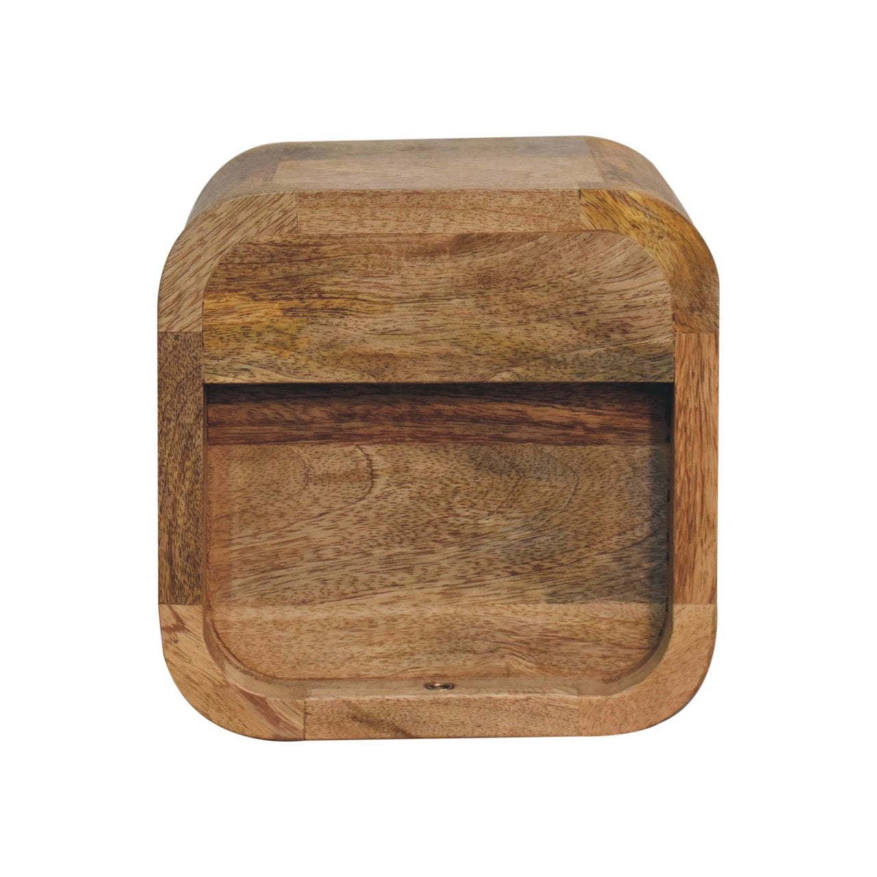 Cagliari Mini Curved Oak Mango Wood Bedside with Shelf