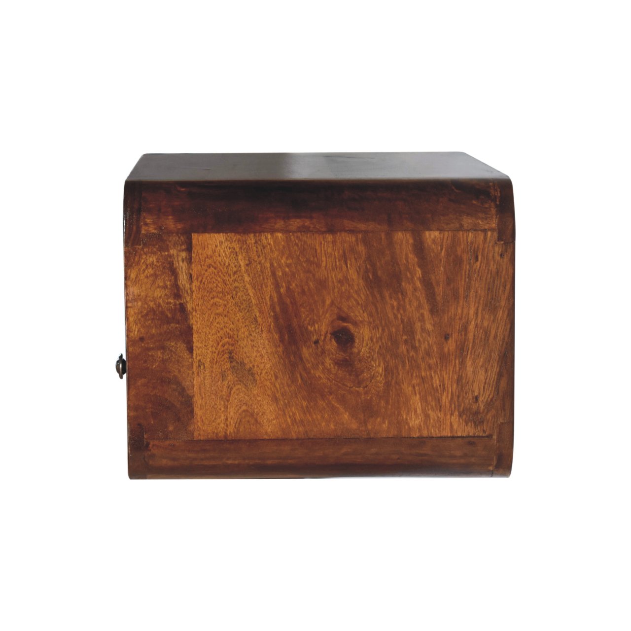 Bologna Large Dark Solid Mango Curve Floating Bedside with Shelf