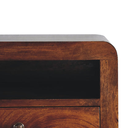 Oristano Chunky Mango Wood Chestnut Drawer Wall Mounted Bedside Table with Drawer